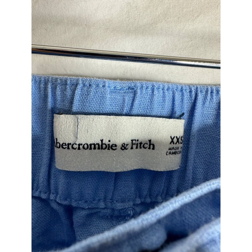 Abercrombie & Fitch Linen Blend Elastic Waist Pants size XXS Blue - Picture 2 of 9